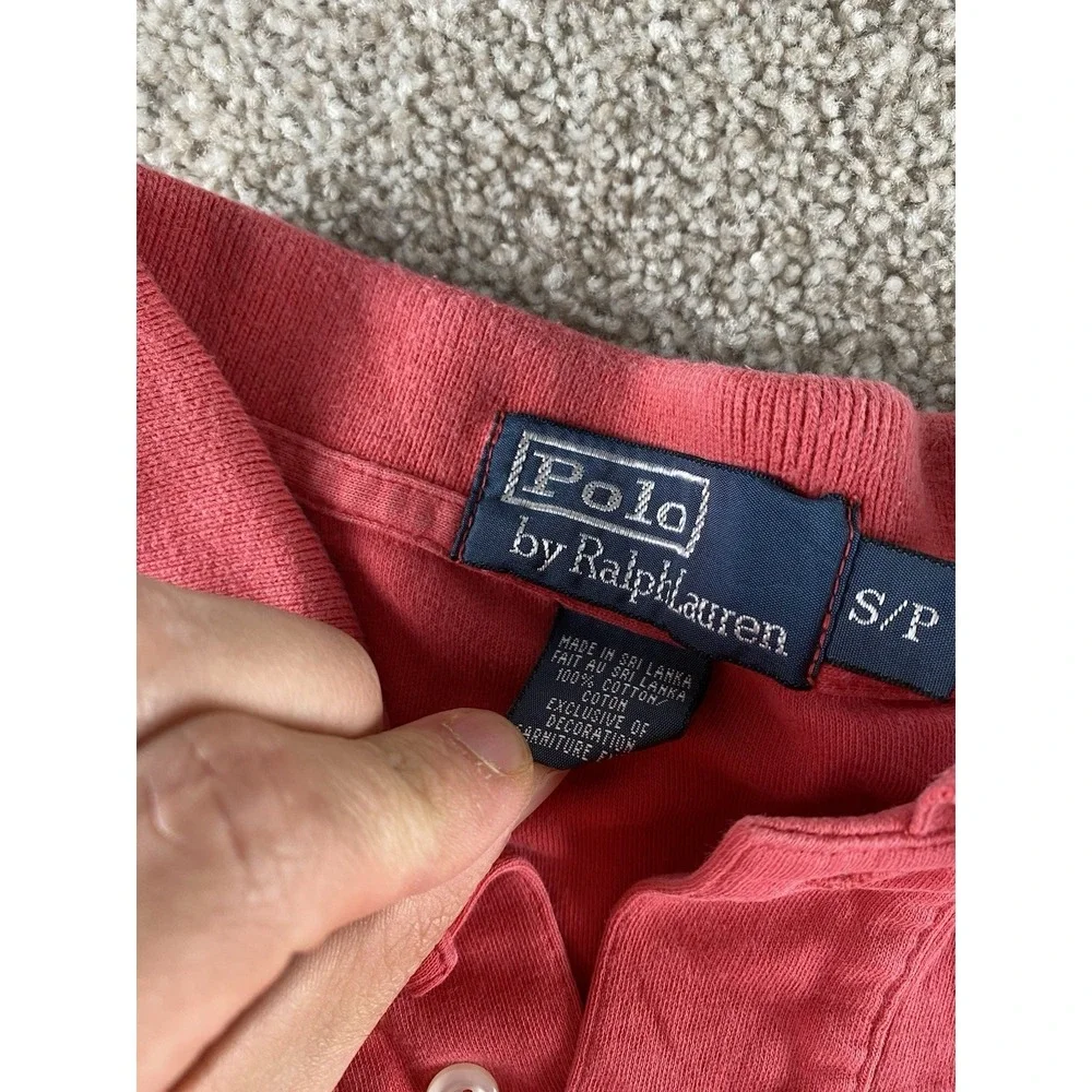 Polo Ralph Lauren Soft Touch Light Red Polo Shirt Mens S Blue Pony Preppy Work